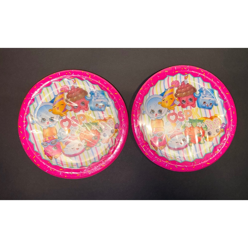 2 Shopkins‎ Party Plates 16 Count 8.625 Inch Pink Birthday Unique Industries